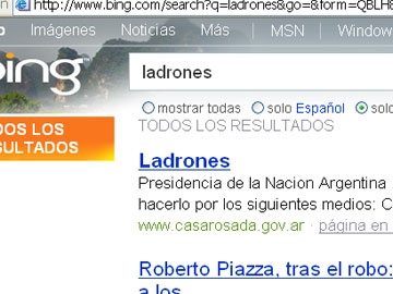 Bing.com es el nuevo buscador. Como ladrones aparece un curioso resultado